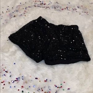 Black sequin shorts